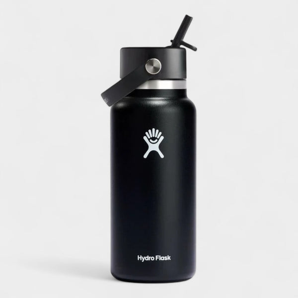 HYDRO FLASK 32 OZ WIDE FLEX STRAW CAP - BLACK