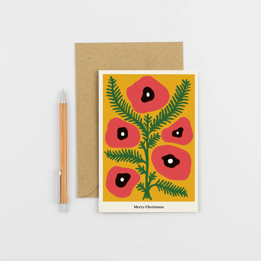 Wald Christmas Plant Card - Poppies