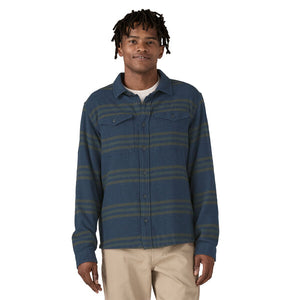 Patagonia Men's  Fjord Flannel LS Shirt - Tree Lined : Smoulder Blue