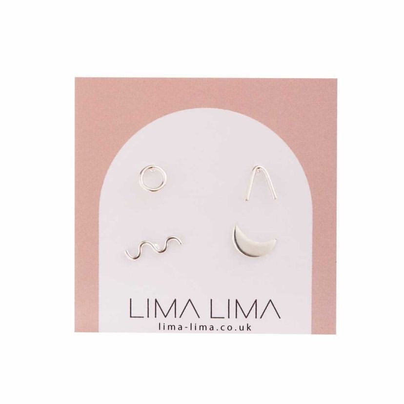 Lima-Lima Jewellery - Random Stud Earrings - Eco Silver