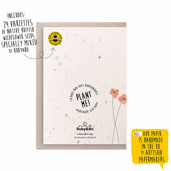 Ruby & Bo 'Fingers Crossed' Plantable Seed Card