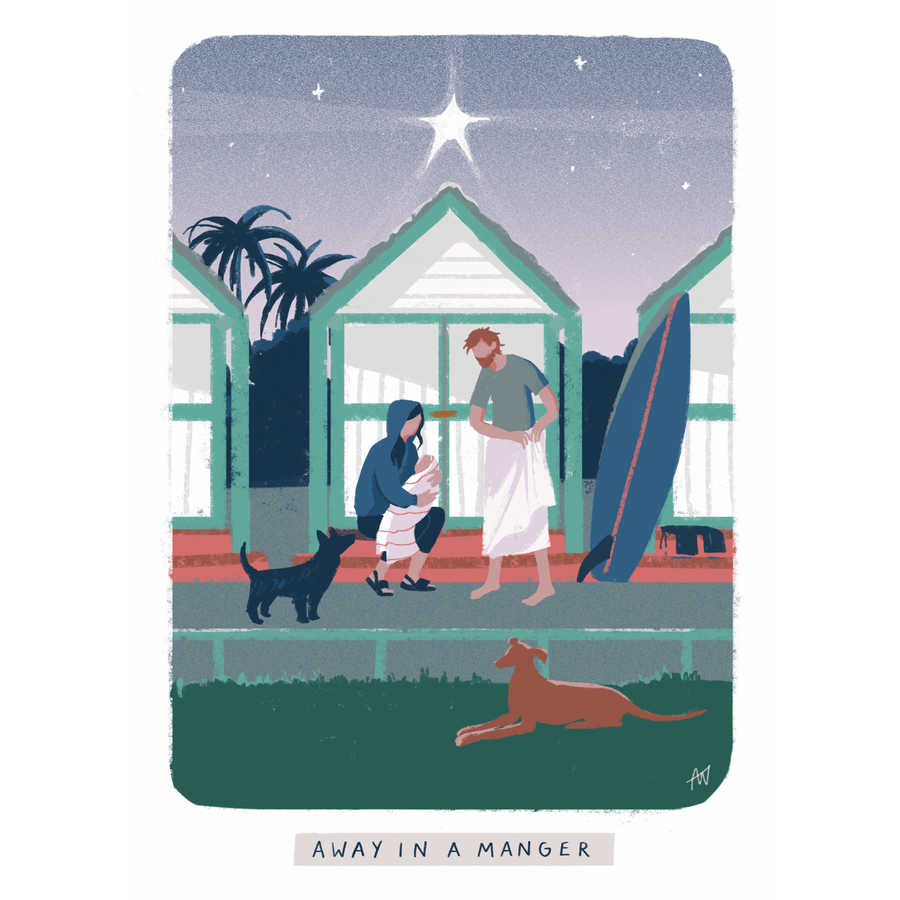 Amy Kate Wolfe 'Away in a Manger' - Greetings Card
