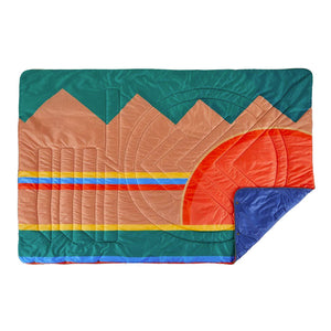 Voited Recycled Ripstop Outdoor Travel Blanket - Harvest Moon Legion Blue with Detachable Hood