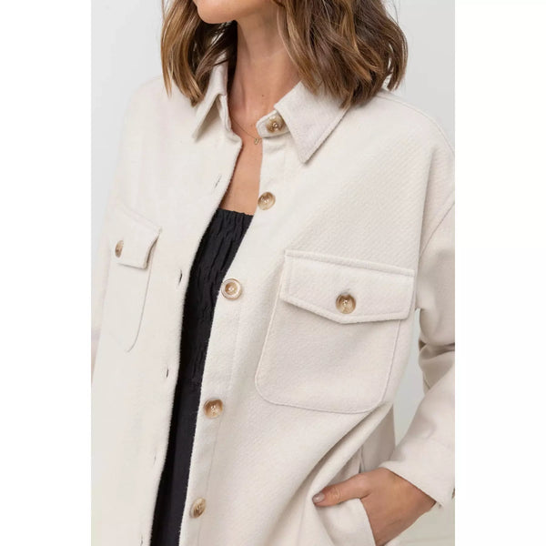 Rhythm Classic Minimal Shacket - Oat