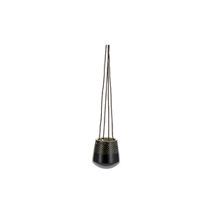 Nkuku Kavari Ceramic Hanging Planter - Black Small
