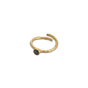 Nkuku Kira Ring - Labradorite 22 Karat Gold