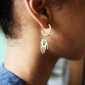 Lima-Lima Jewellery - Palm Hoop Earrings - Brass