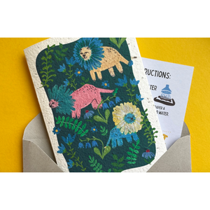 Ruby & Bo 'Flower Lions' Plantable Seed Card