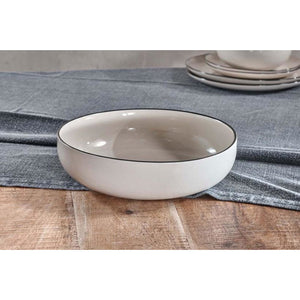 Nkuku Tala Serving Bowl - Black & Soft White