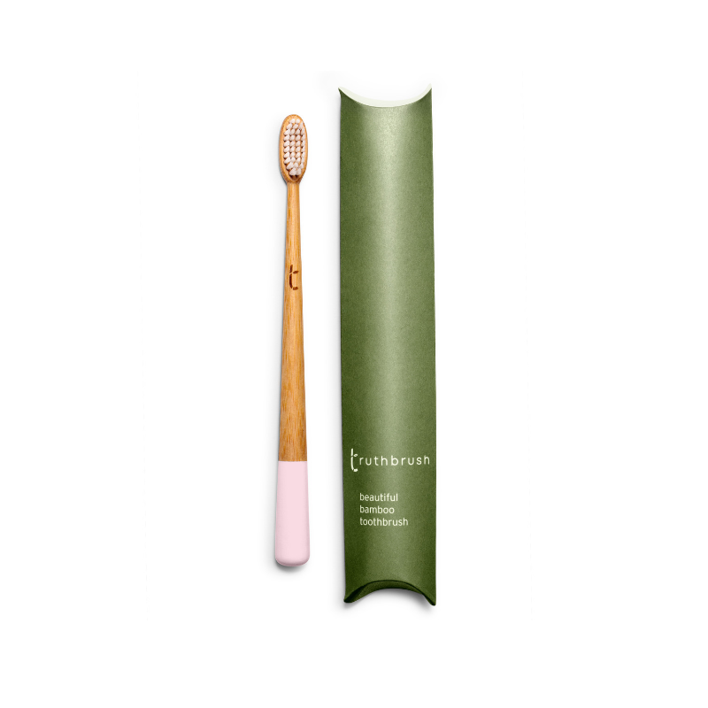 Truthbrush Bamboo Toothbrush / Med Bristles Petal Pink