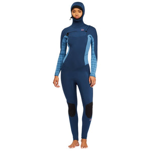 Billabong Synergy Women's Hooded Chest Zip Wetsuit 5/4mm - River Blue