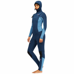 Billabong Synergy Women's Hooded Chest Zip Wetsuit 5/4mm - River Blue