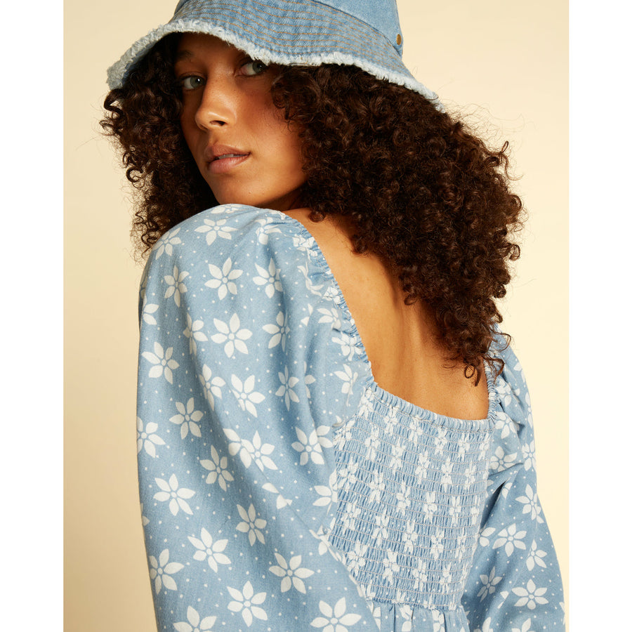 Billabong X Wrangler 'Just A Dream' Organic Cotton Dress - Rodeo Blue