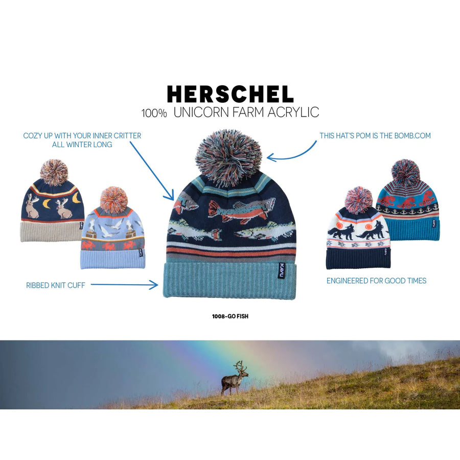 Kavu 'Herschel' Jacquard Knit Pom Beanie - Dream Van