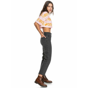 Quiksilver Maxi Crop T-shirt - Vintage White Jacquard