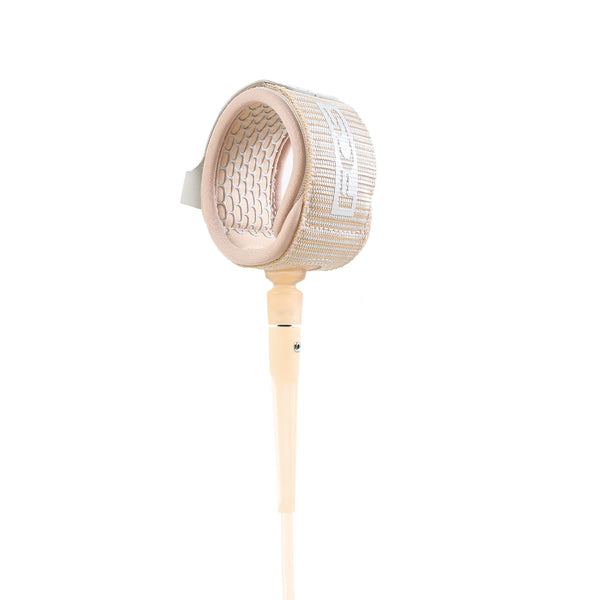 FCS 'ALL ROUND' Essential Series Surfboard Leash 6' - Almond / Cream