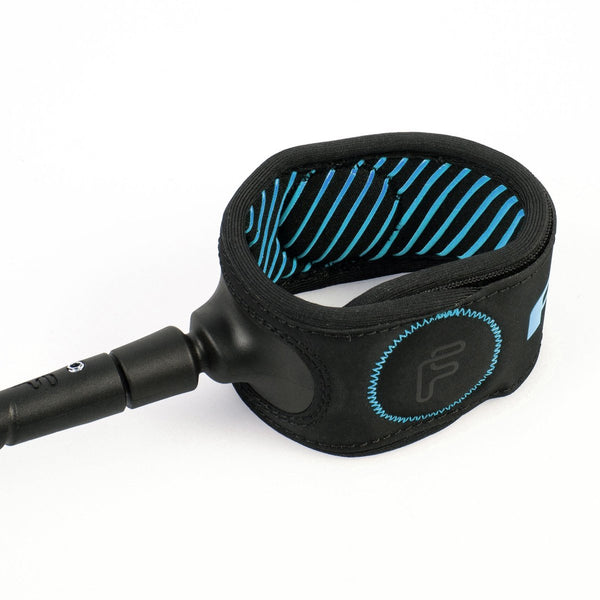 FCS 'Freedom Helix' ALL ROUND Longboard Ankle Surf Leash 9' - Blue / Black