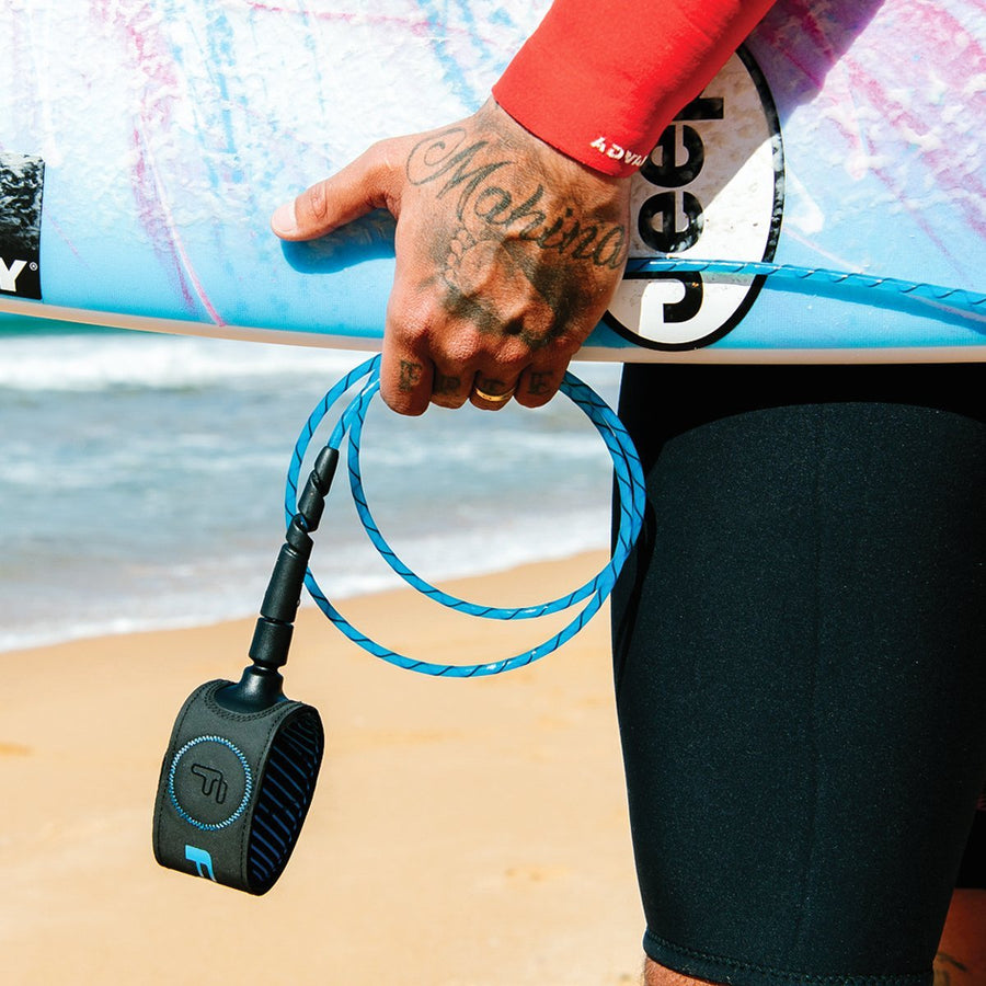 FCS 'Freedom Helix' ALL ROUND Surfboard Leash 6' - Smoke / White