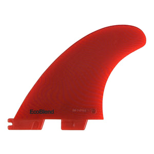 FCS II 'ACCELERATOR' Neo Glass ECO Surfboard Tri Fins - RED - Large
