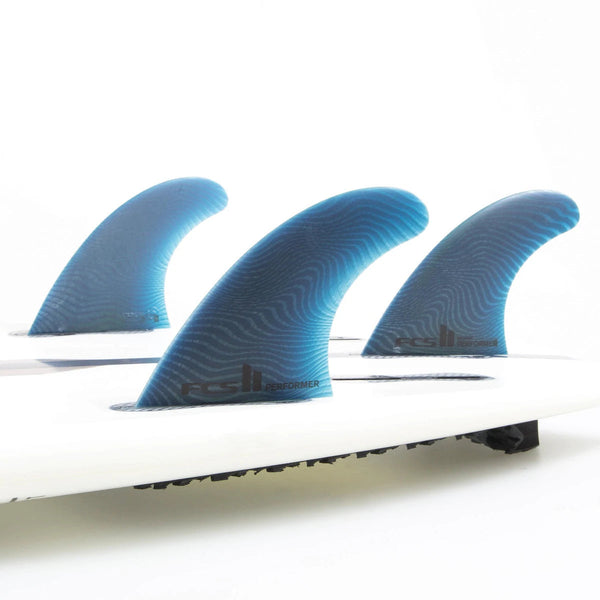 FCS II 'PERFORMER' Neo Glass ECO Surfboard Tri Fins - PACIFIC - Large