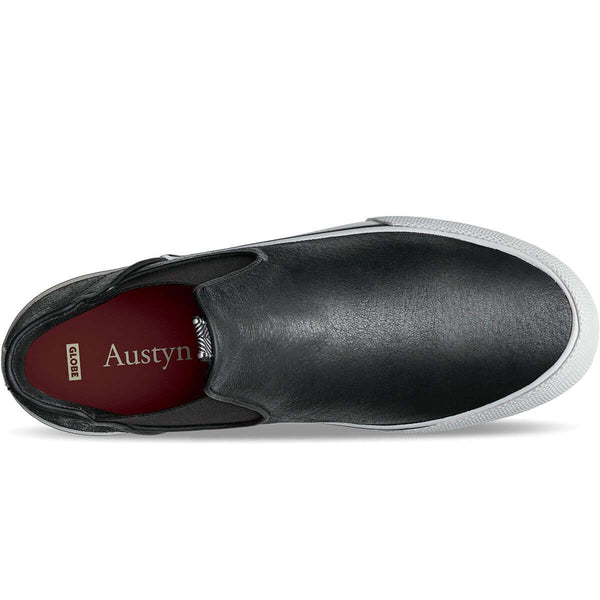 Globe 'Dover' Mid-Top Slip-On Skate Shoes - Black Distress / Gillette