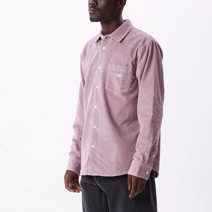 OBEY JULIAN WOVEN CORD SHIRT - LILAC CHALK