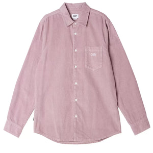 OBEY JULIAN WOVEN CORD SHIRT - LILAC CHALK