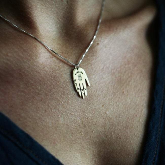 Lima-Lima Jewellery - Palm Necklace - Brass / Sterling Silver