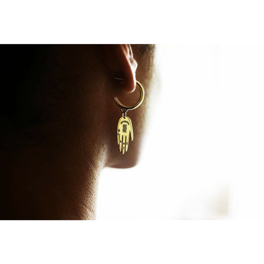 Lima-Lima Jewellery - Palm Hoop Earrings - Brass