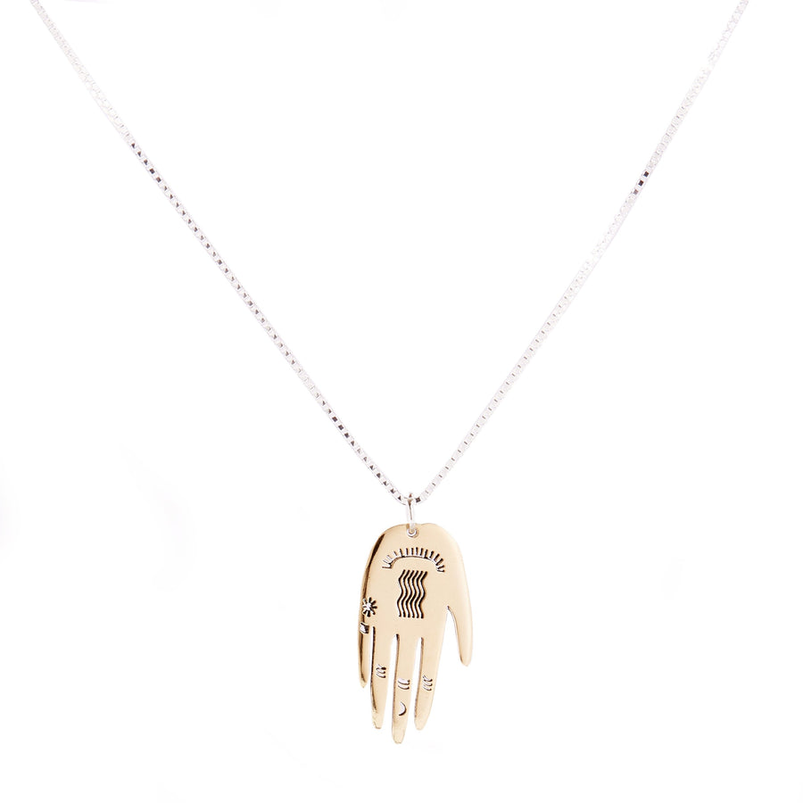 Lima-Lima Jewellery - Palm Necklace - Brass / Sterling Silver