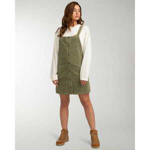 Billabong 'Easy Lining' Pinafore Dress - Canteen