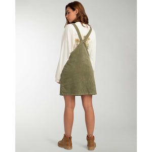 Billabong 'Easy Lining' Pinafore Dress - Canteen