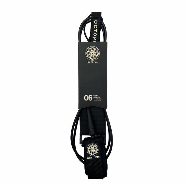 Octopus Medium Surfboard Leash 6' - Black