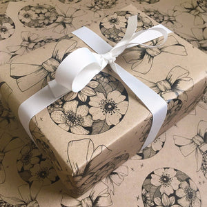 Ruby & Bo 'Floral Bauble' Recycled Gift Wrap & Plantable Tag Set