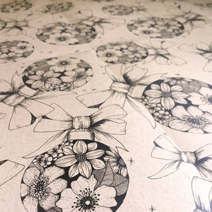 Ruby & Bo 'Floral Bauble' Recycled Gift Wrap & Plantable Tag Set
