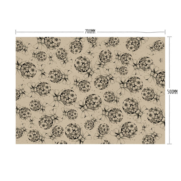 Ruby & Bo 'Floral Bauble' Recycled Gift Wrap & Plantable Tag Set