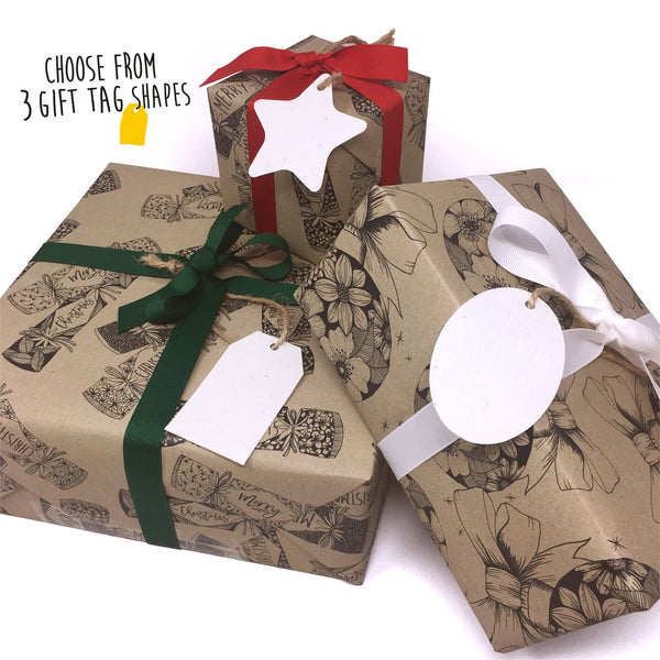 Ruby & Bo 'Floral Bauble' Recycled Gift Wrap & Plantable Tag Set