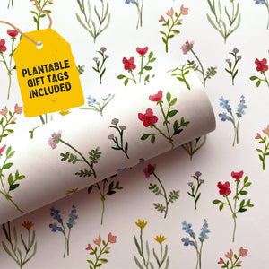 Ruby & Bo 'Wildflower' Recycled Gift Wrap & Plantable Tag Set