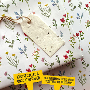 Ruby & Bo 'Wildflower' Recycled Gift Wrap & Plantable Tag Set