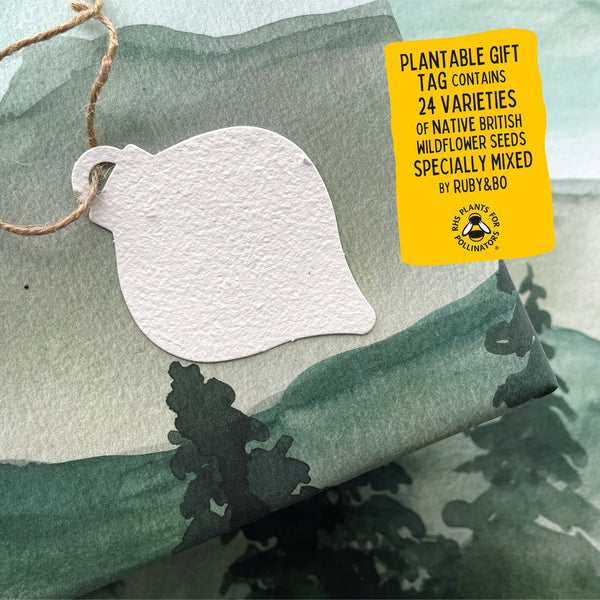 Ruby & Bo 'Winter Forest' Recycled Gift Wrap & Plantable Tag Set