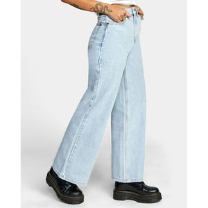 RVCA Coco Wide Leg Denim Jeans - Light Vintage Wash
