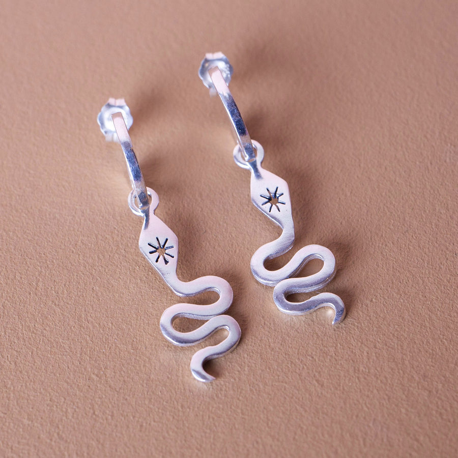 Lima-Lima Jewellery - Serpent Mini Hoop Earrings - Eco Silver