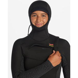 Billabong Women's Synergy 5/4mm Hooded Wetsuit - Wild Black