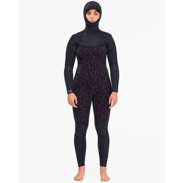 Billabong Women's Synergy 5/4mm Hooded Wetsuit - Wild Black