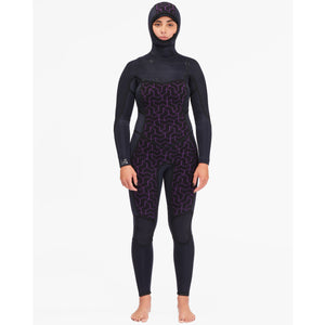 Billabong Women's Synergy 5/4mm Hooded Wetsuit - Wild Black