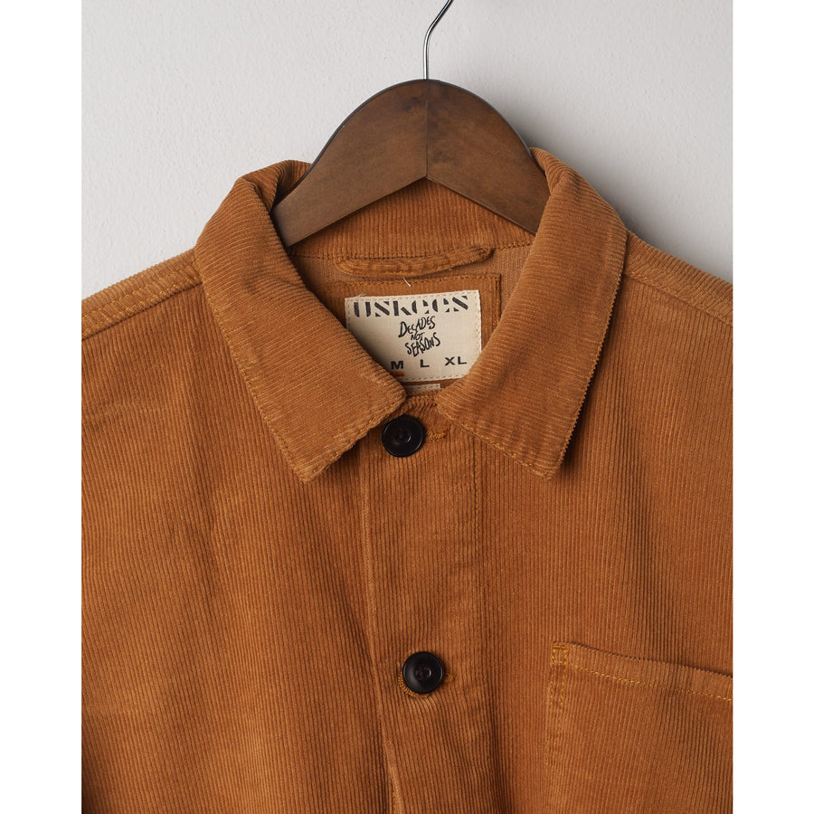 USKEES #3001 Buttoned Organic Cord Overshirt - Tan