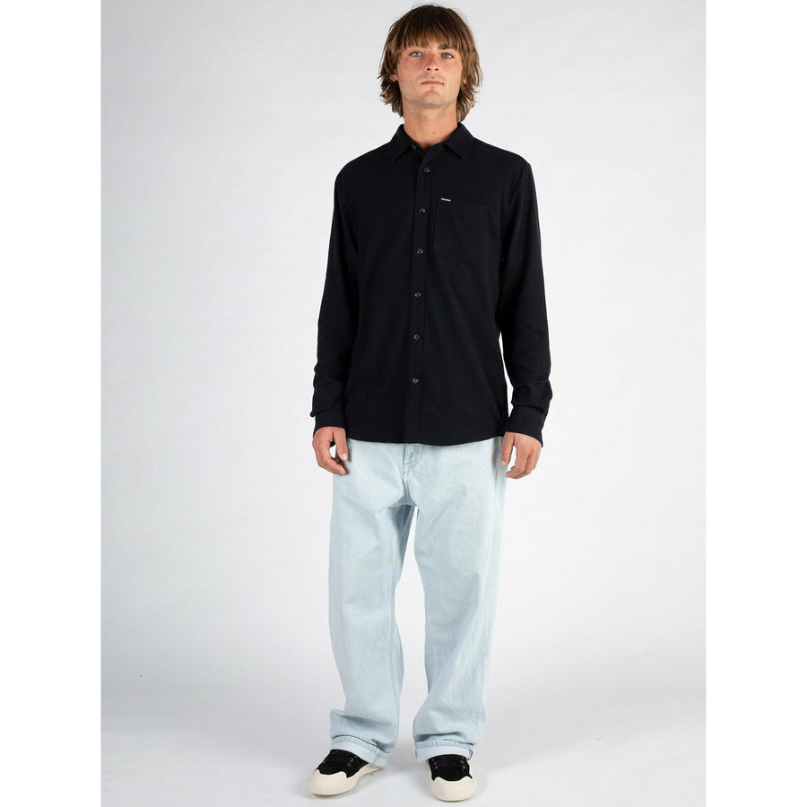 Volcom 'Caden' Long Sleeve Shirt - Solid Black
