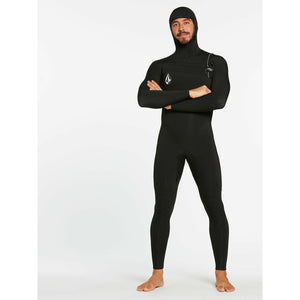 Volcom 'Modulator' Premium Hooded Chest Zip Wetsuit 4/3mm - Black