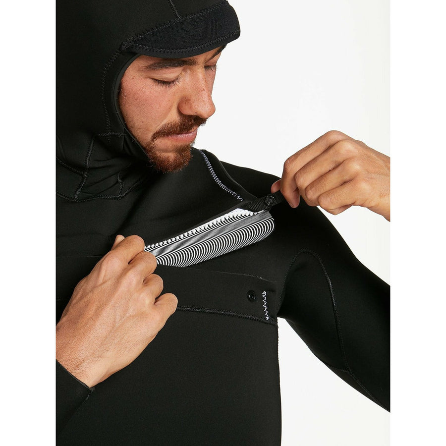 Volcom 'Modulator' Premium Hooded Chest Zip Wetsuit 4/3mm - Black