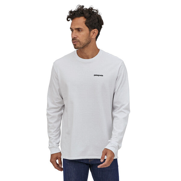 Patagonia Men's P-6 Logo Long Sleeve Responibili-tee T-shirt - White
